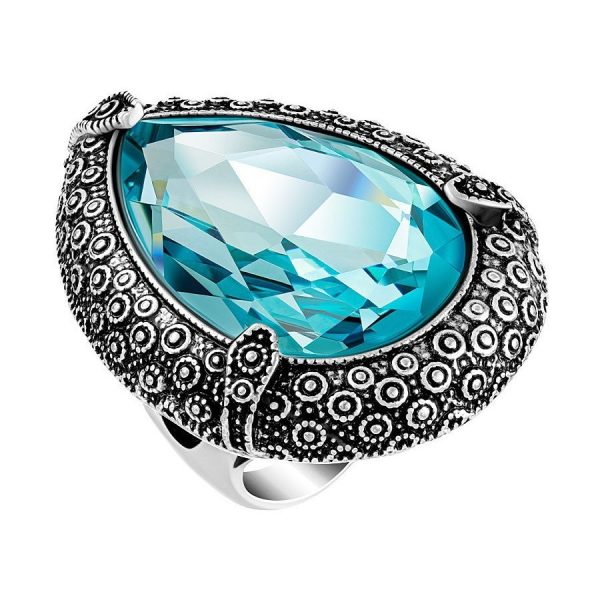 Женский перстень с голубым камнем