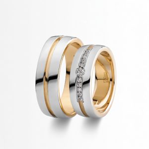Эксклюзивные кольца для молодожён Chopard из белого и желтого золота